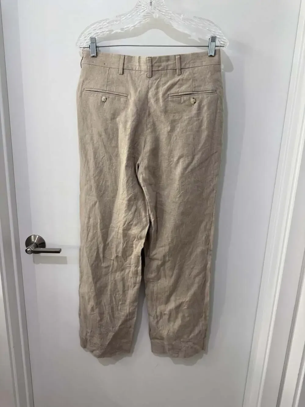 Berle Linen Pleated Trouser Beige